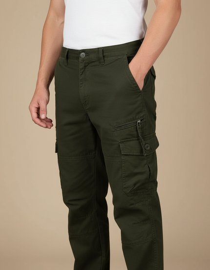 Pantalon Cargo Multipoche - Kaki Toile