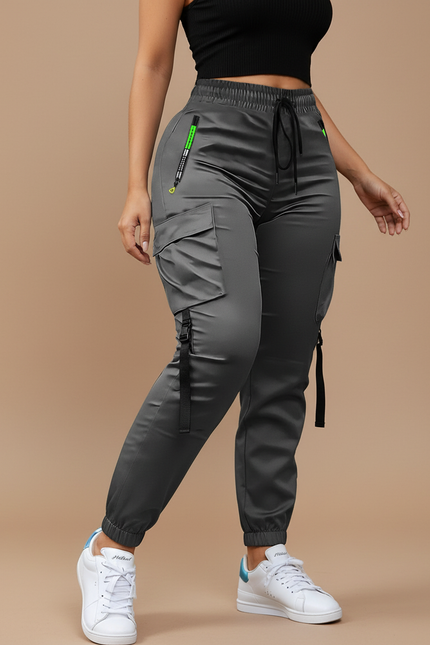Pantalon Cargo Femme Gris Jogger - Satin