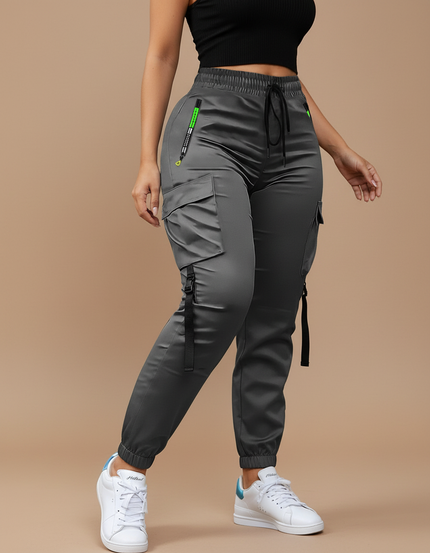 Pantalon Cargo Femme Gris Jogger - Satin
