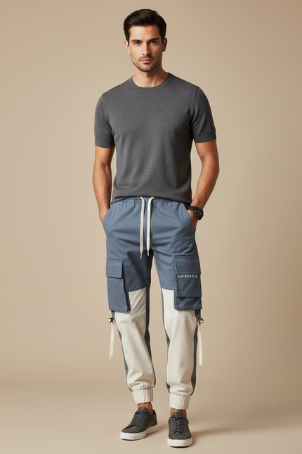 Pantalon Cargo Bleu Clair - Toile