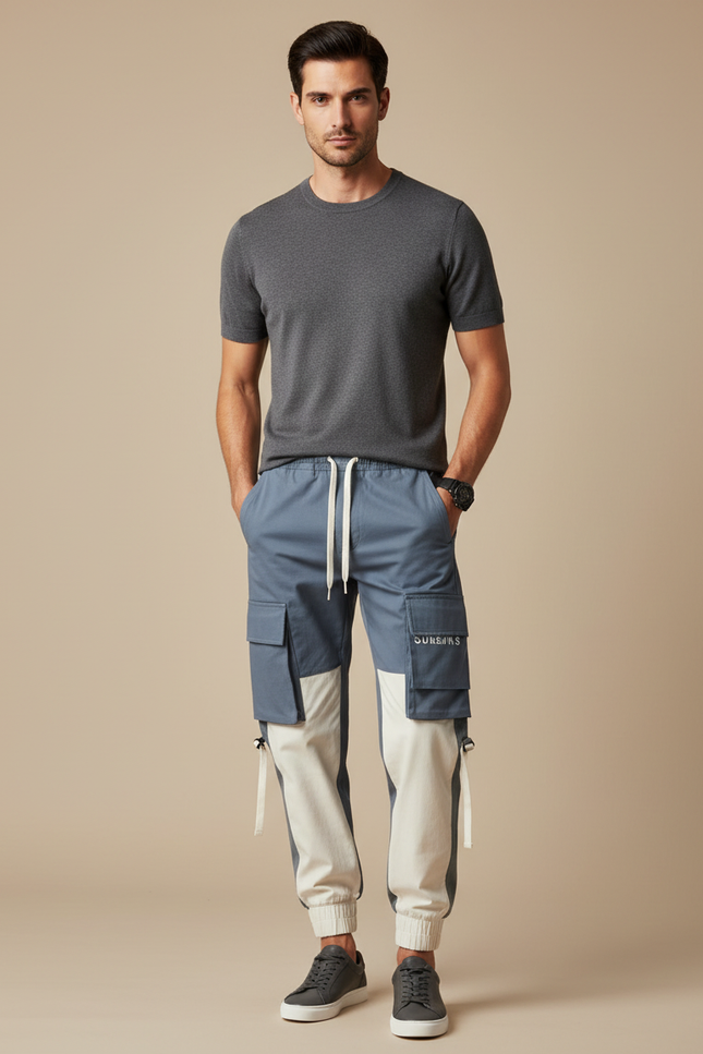 Pantalon Cargo Bleu Clair - Toile