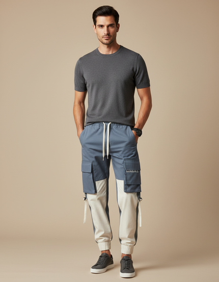 Pantalon Cargo Bleu Clair - Toile