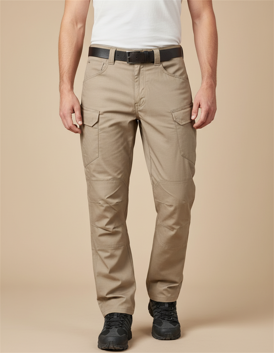 Pantalon Cargo Beige Tactique Multi-Poches Résistant - Toile