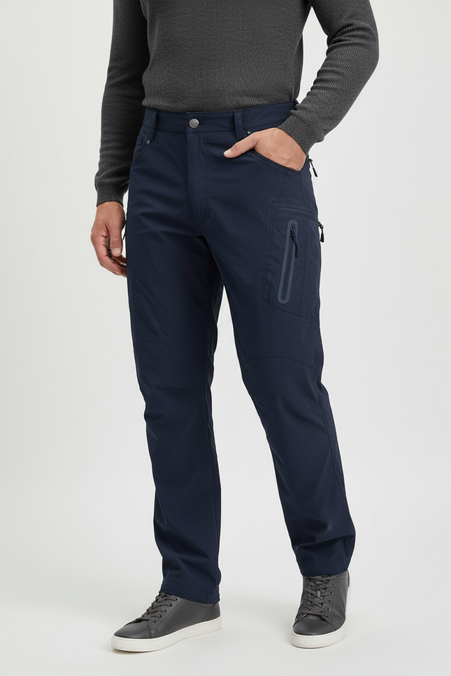 Pantalon Cargo Bleu Marine - Polyester