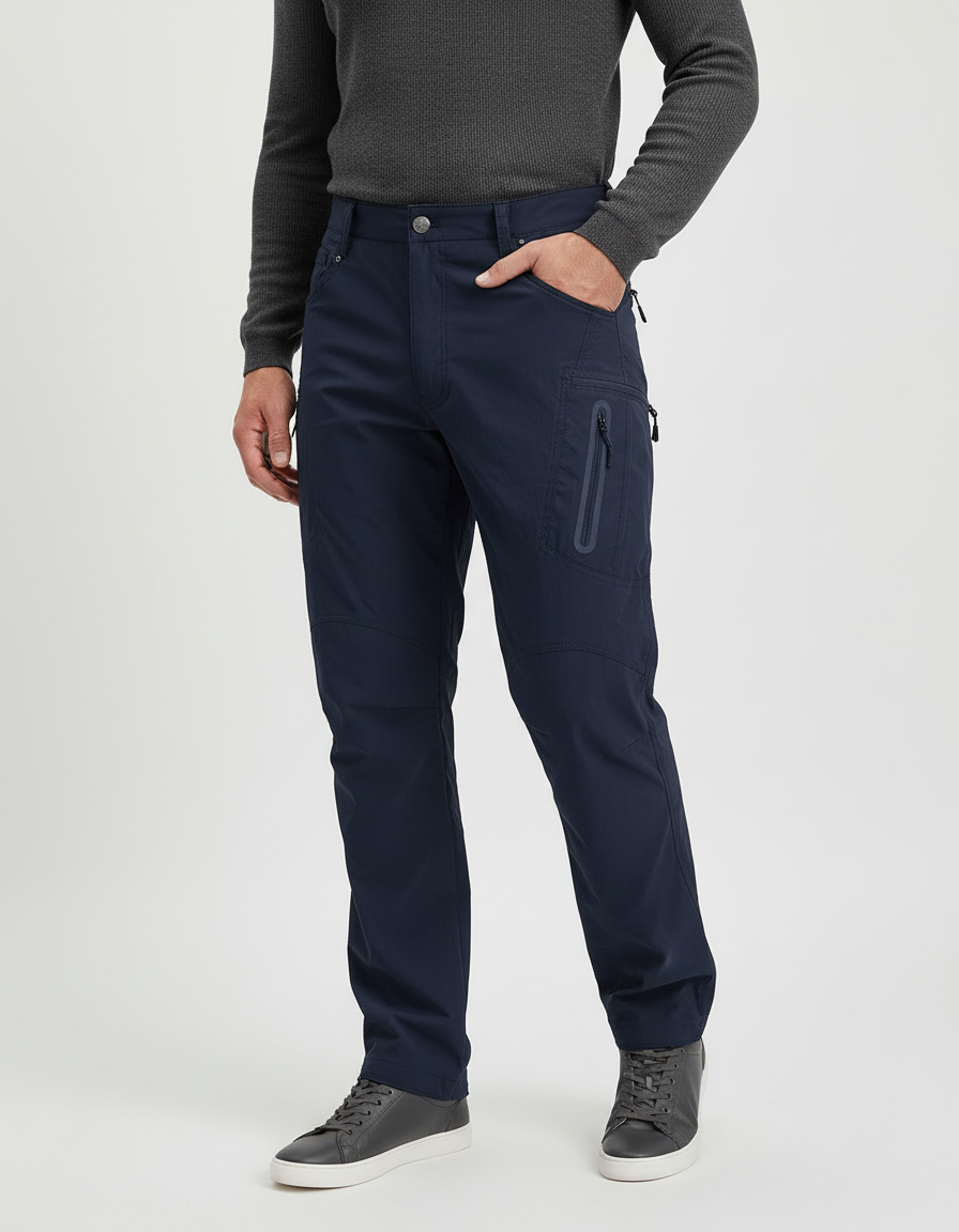 Pantalon Cargo Bleu Marine - Polyester