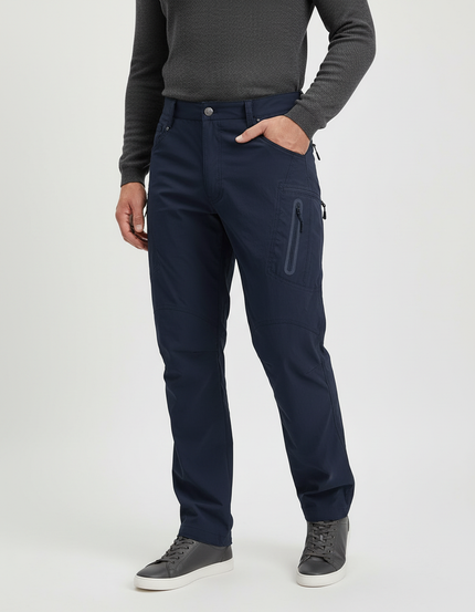 Pantalon Cargo Bleu Marine - Polyester
