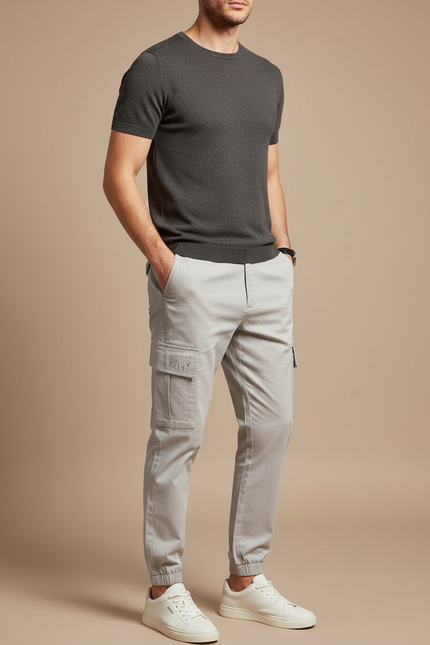 Pantalon Streetwear Cargo - Gris Gabardine