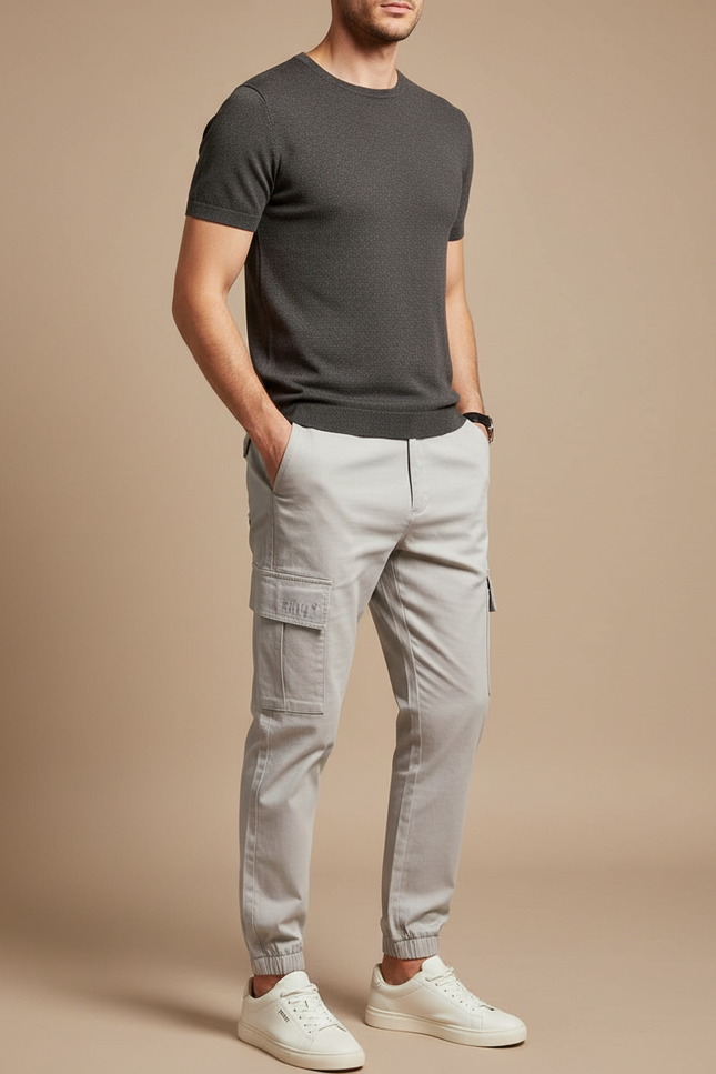 Pantalon Streetwear Cargo - Gris Gabardine