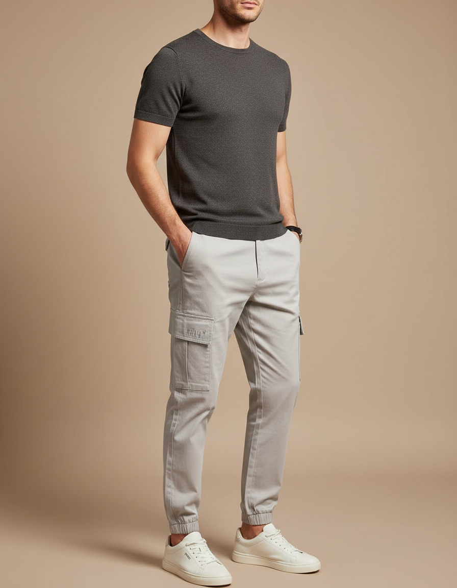 Pantalon Streetwear Cargo - Gris Gabardine