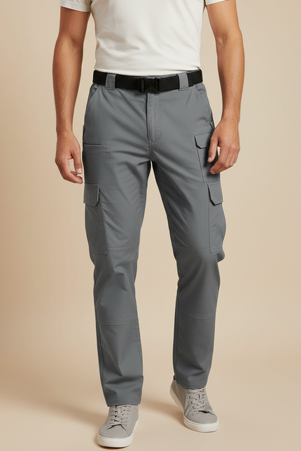 Pantalon Cargo Gris Homme Tactique Multi-Poches Respirant - Polyester