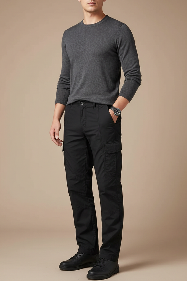 Pantalon Cargo Noir Homme - Toile