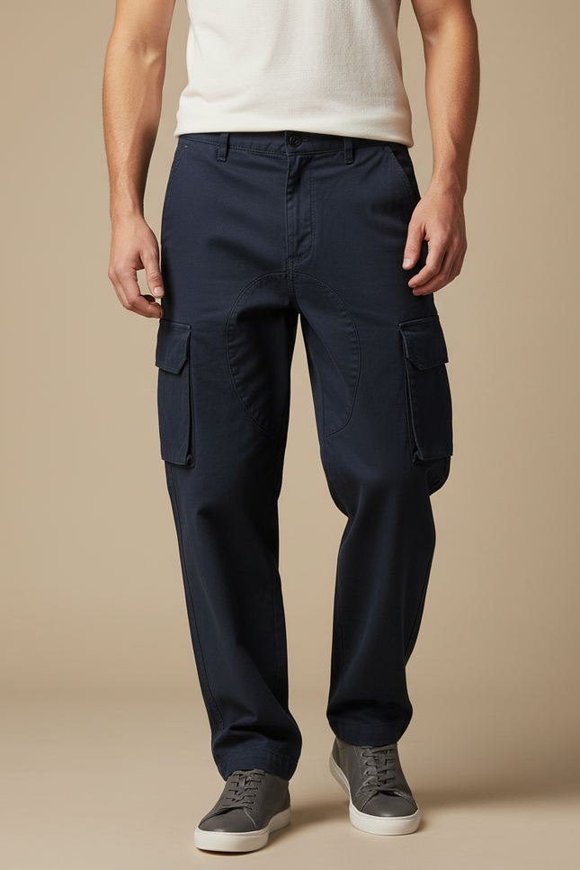Pantalon Cargo Marine Coton Ample Décontracté Homme