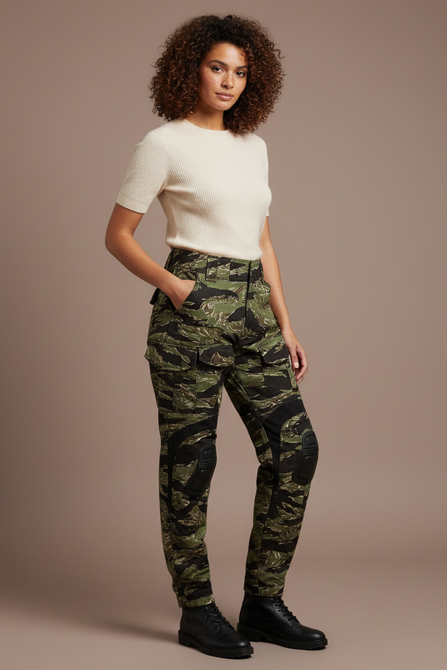Pantalon Cargo Camouflage Militaire Ajusté Gen3 Femme - Vert Toile