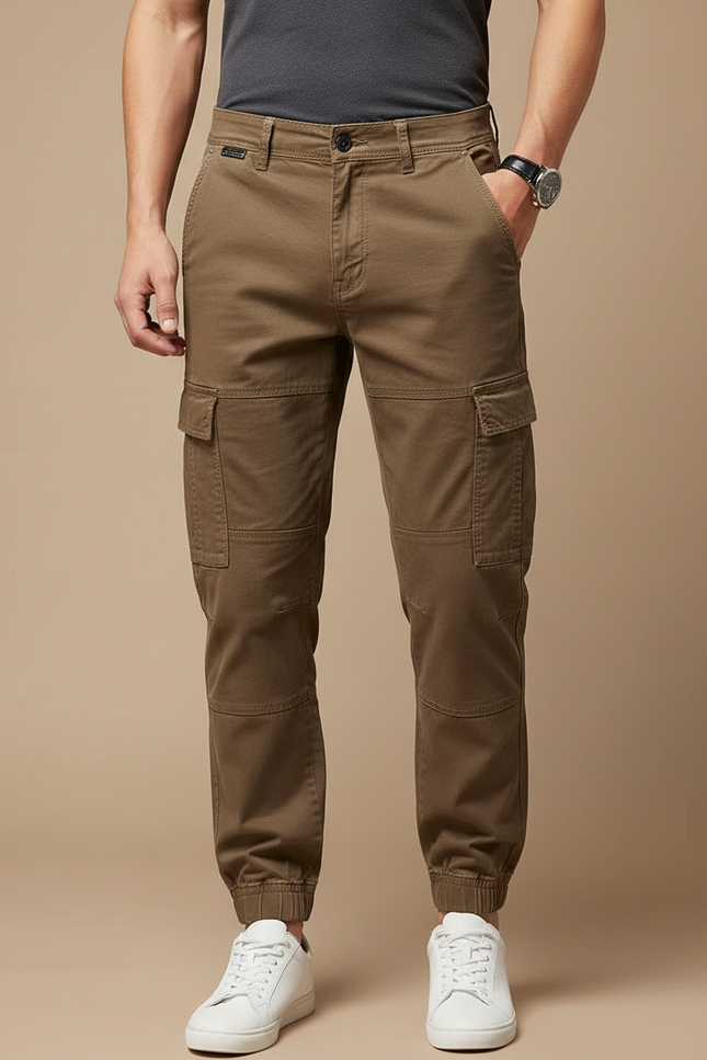 Pantalon Cargo Kaki Homme Coton Jogger Décontracté