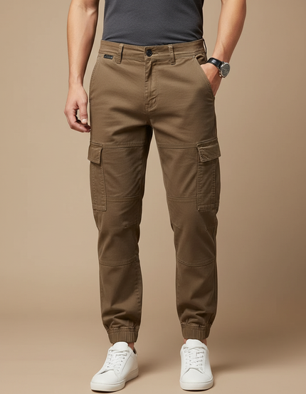 Pantalon Cargo Kaki Homme Coton Jogger Décontracté