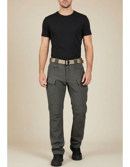 Pantalon Cargo Gris Tactique Multipoches Élastique Homme - Polyester