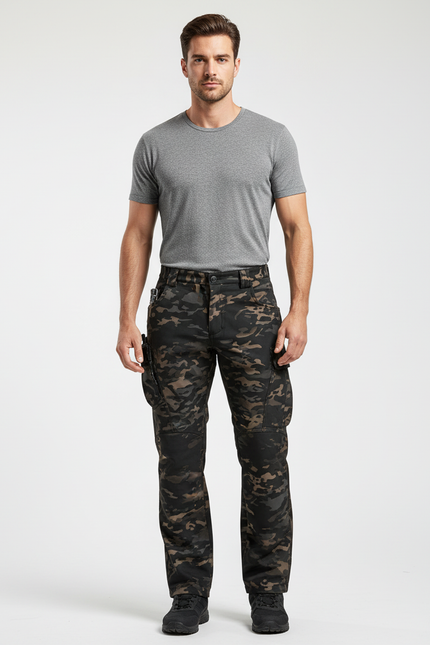 Pantalon Cargo Camouflage Multipoches Confortable Homme - Multicolore Toile