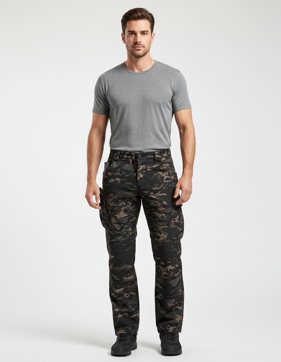 Pantalon Cargo Camouflage Multipoches Confortable Homme - Multicolore Toile