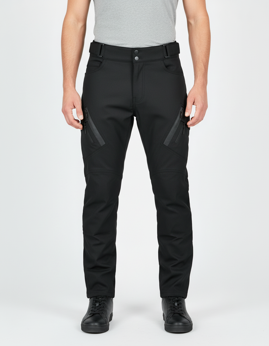 Pantalon Cargo Noir Technique Multipoches Imperméable Homme - Polyester