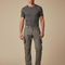 Pantalon Cargo Gris Homme Coupe Droite Multipoches Coton - Gabardine