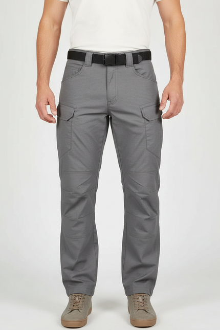 Pantalon Cargo Gris Tactique Multipoches Homme Durable - Polyester