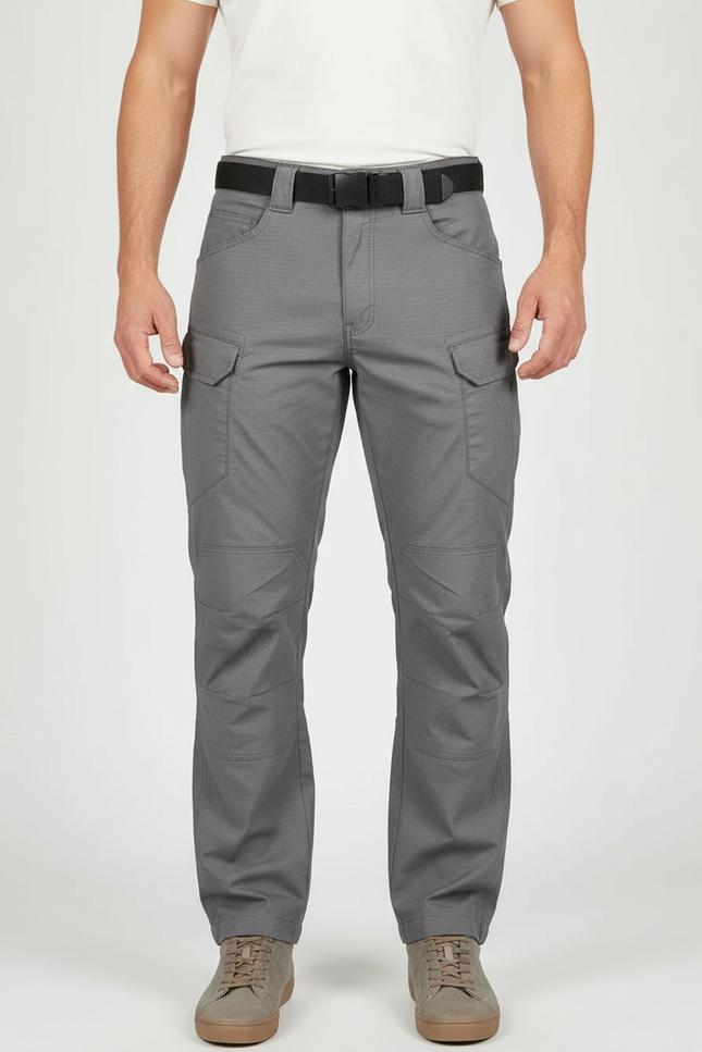 Pantalon Cargo Gris Tactique Multipoches Homme Durable - Polyester