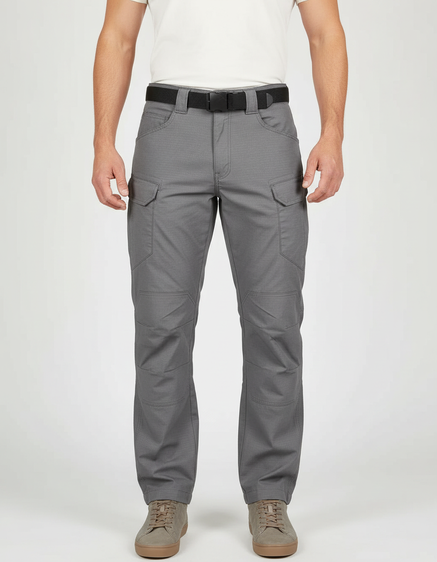 Pantalon Cargo Gris Tactique Multipoches Homme Durable - Polyester