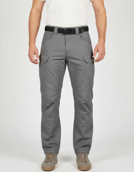 Pantalon Cargo Gris Tactique Multipoches Homme Durable - Polyester