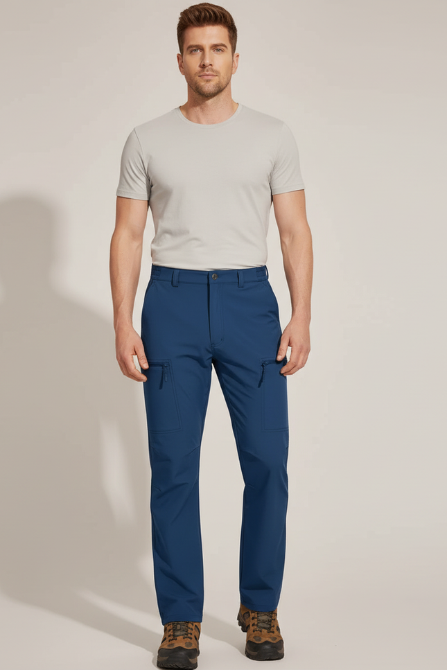 Pantalon Cargo Homme Bleu Séchage Rapide Randonnée - Polyester