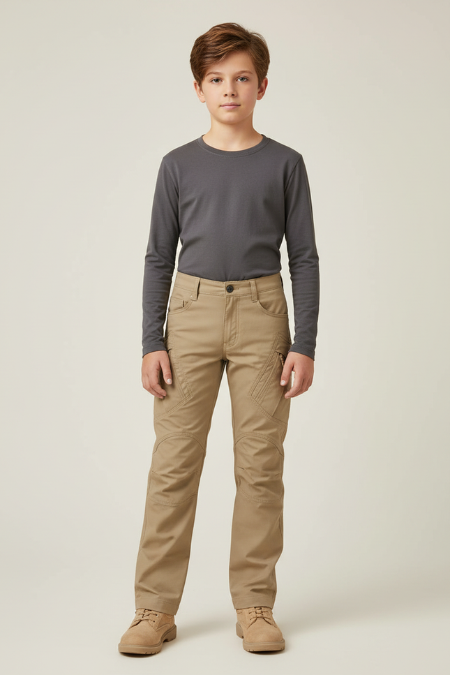 Pantalon Cargo Beige Enfant Tactique Robuste - Toile
