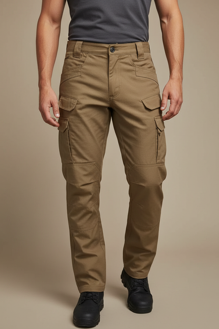 Pantalon Cargo Kaki Homme Multipoches Durable Pratique - Toile