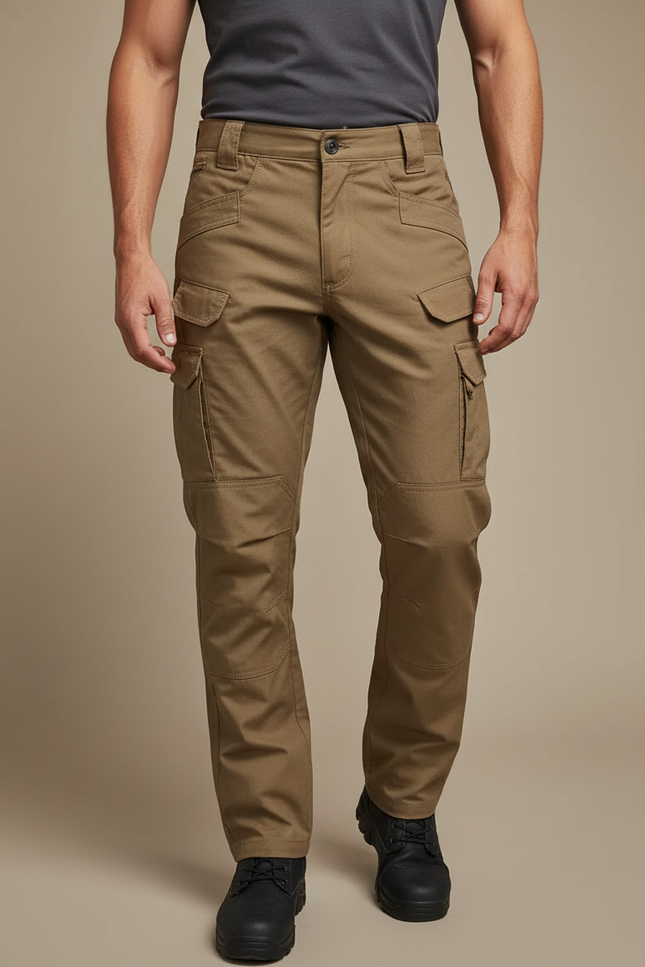 Pantalon Cargo Kaki Homme Multipoches Durable Pratique - Toile
