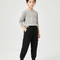 Pantalon Cargo Noir Côtelé Ample Enfant Décontracté - Cordé