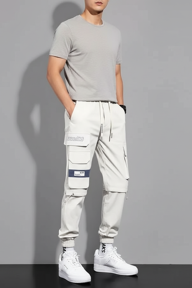 Pantalon Cargo Mode - Beige Gabardine
