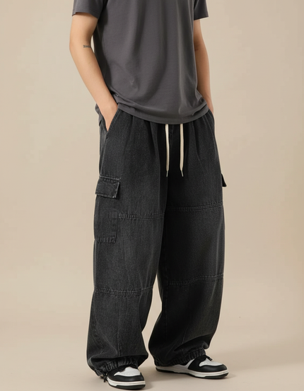 Pantalon Jean Cargo Homme - Noir