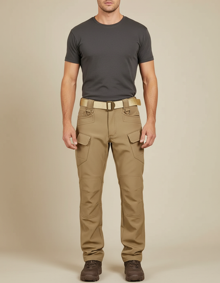 Pantalon Cargo Homme Tactique Multipoches Beige - Polyester