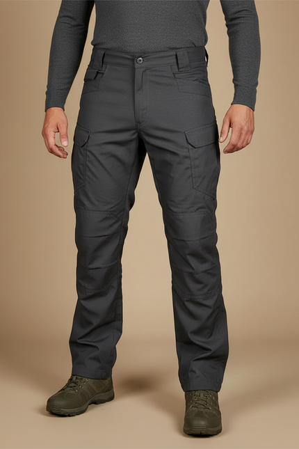 Pantalon Cargo Gris Tactique Multi-Poches Résistant Homme - Polyester