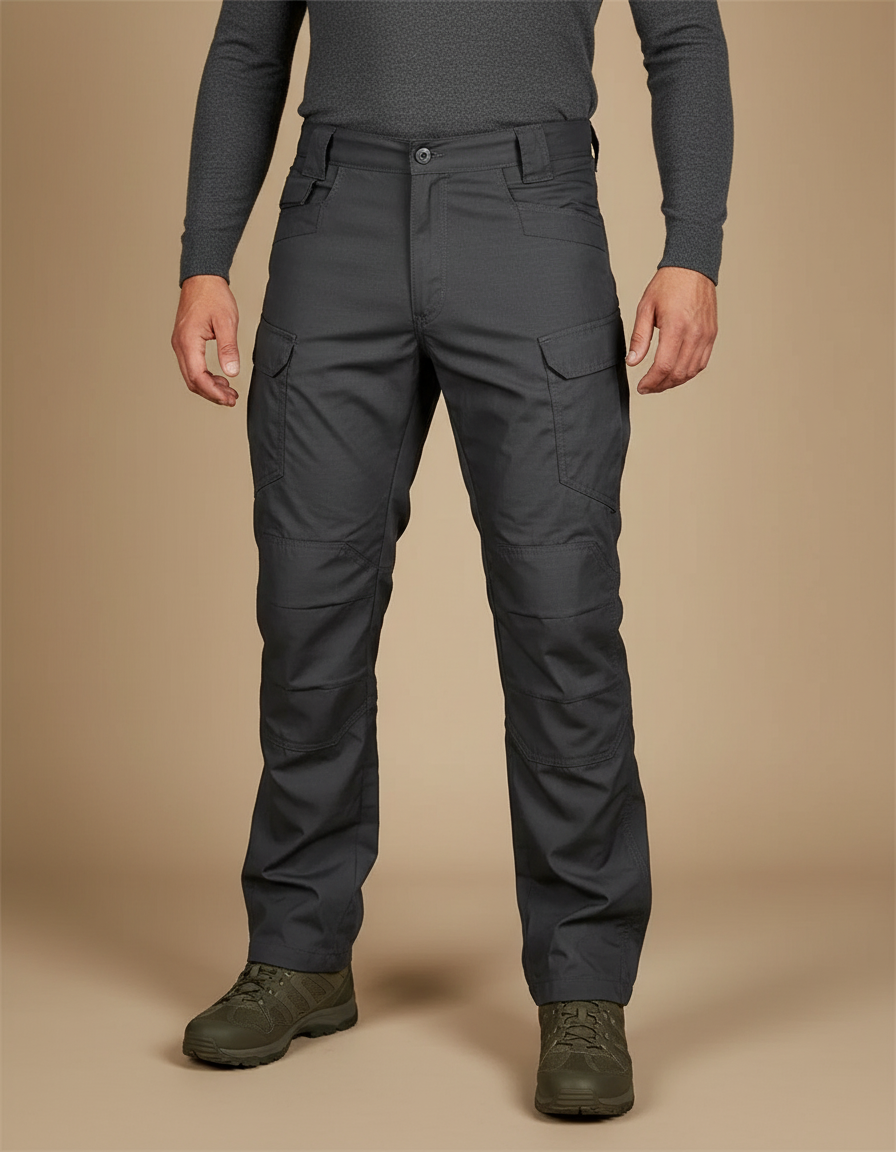 Pantalon Cargo Gris Tactique Multi-Poches Résistant Homme - Polyester