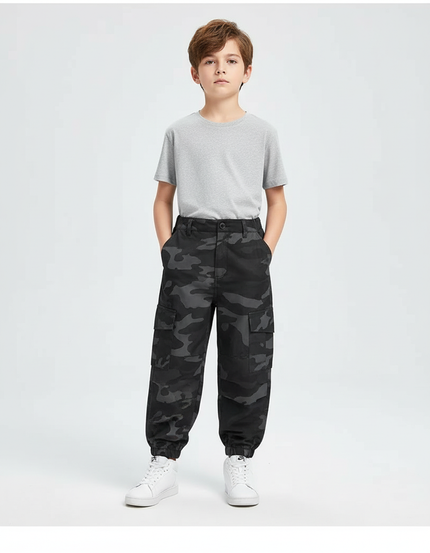 Pantalon Cargo Militaire Noir - Toile