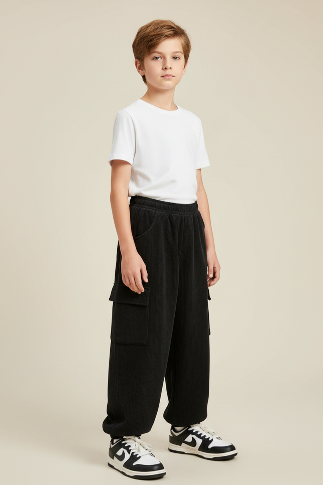 Pantalon Cargo Velours - Noir