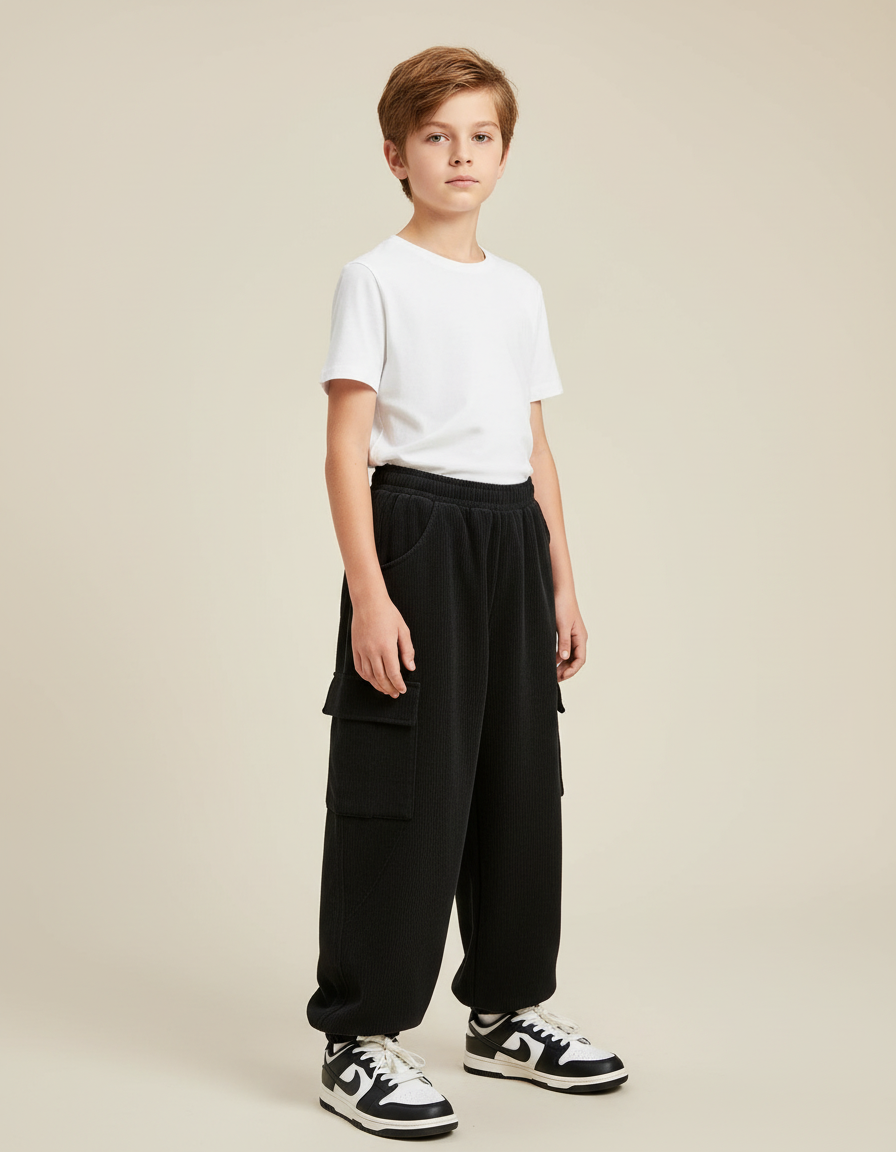 Pantalon Cargo Velours - Noir