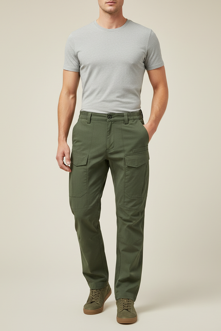 Pantalon Cargo Vert - Toile
