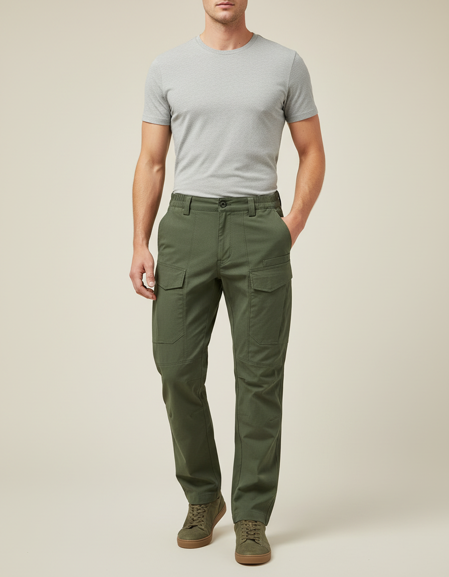 Pantalon Cargo Vert - Toile