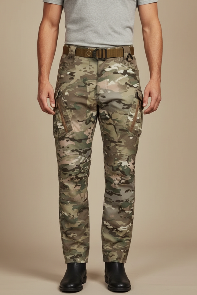 Pantalon Cargo Camouflage Militaire Homme Tactique Multipoches - Multicolore Toile