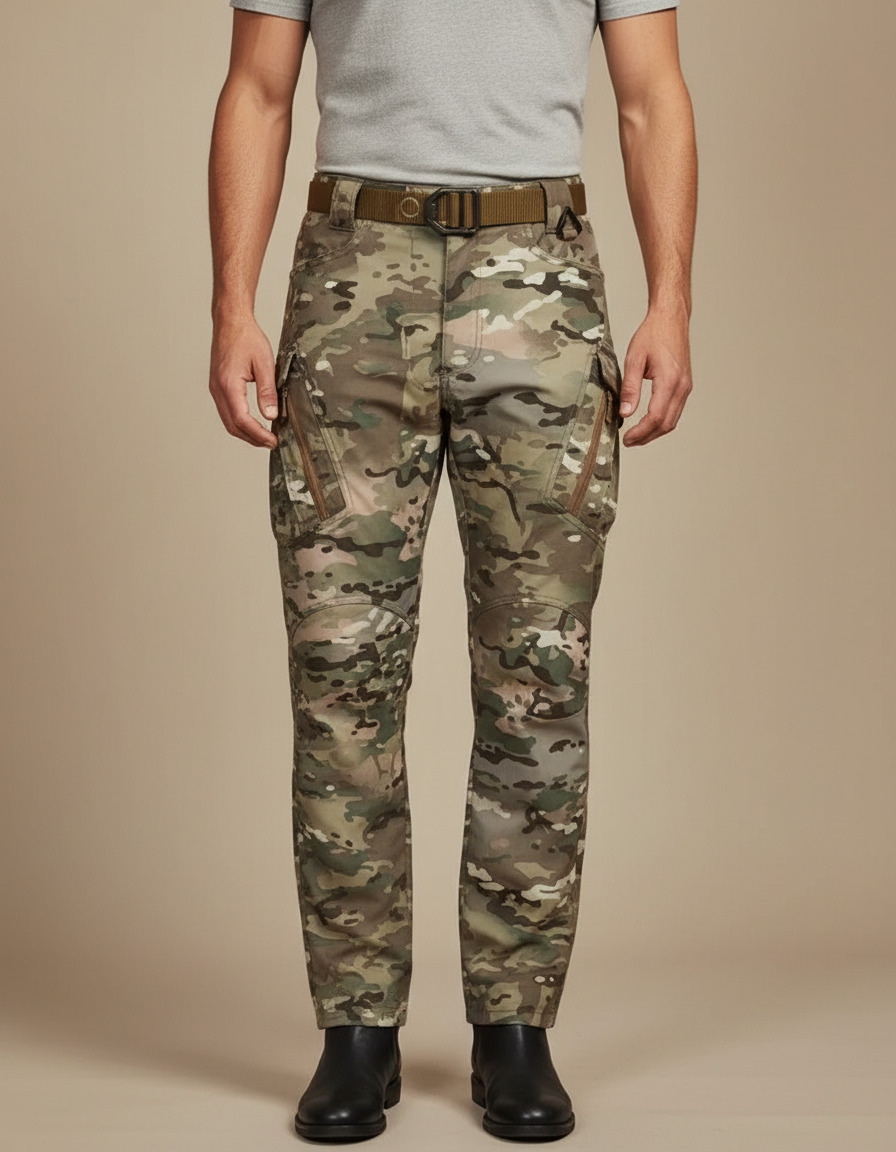 Pantalon Cargo Camouflage Militaire Homme Tactique Multipoches - Multicolore Toile
