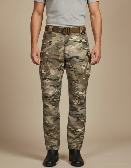 Pantalon Cargo Camouflage Militaire Homme Tactique Multipoches - Multicolore Toile
