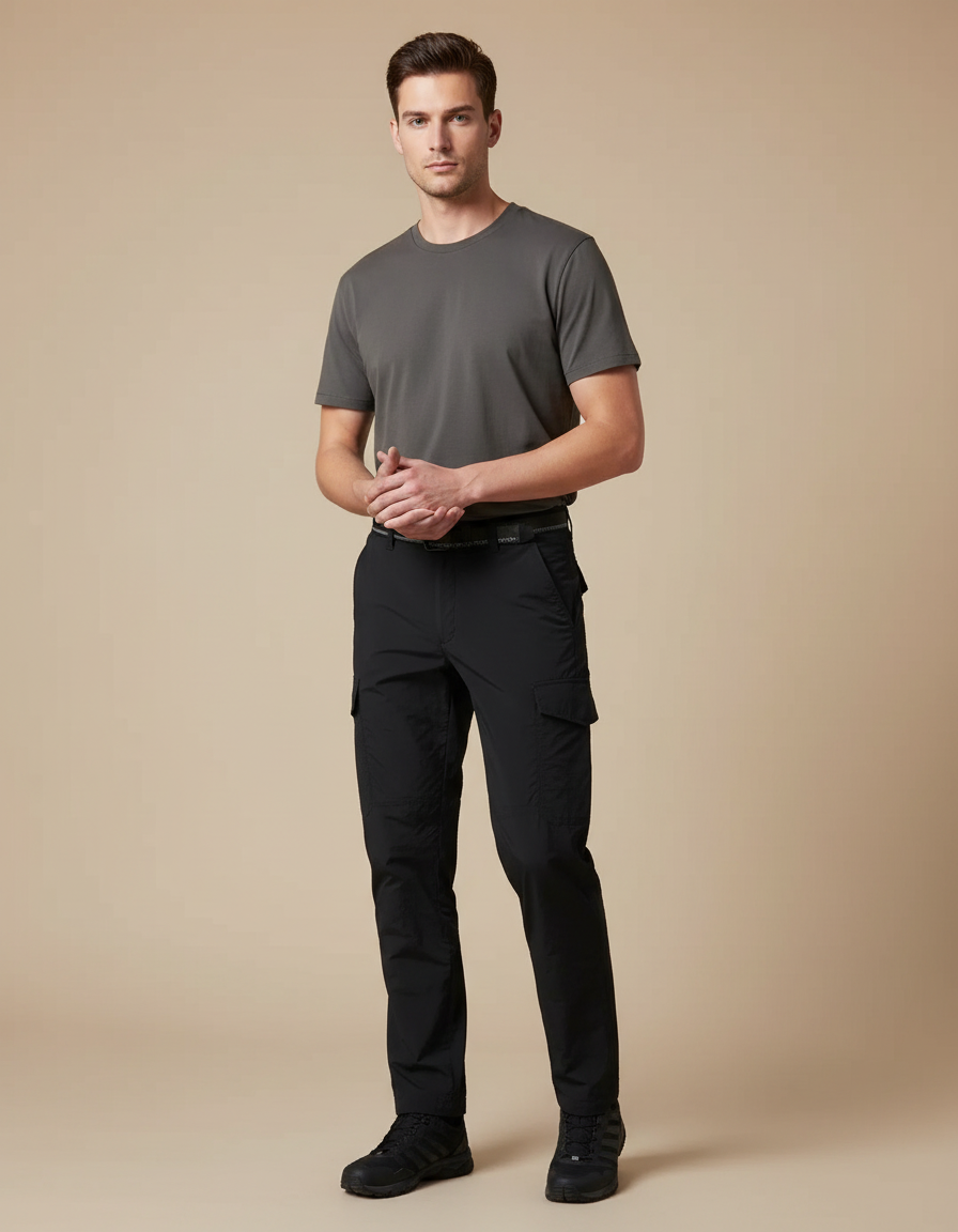Pantalon Cargo Imperméable - Noir Polyester