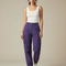Pantalon Cargo Violet Ample Multipoches Femme - Polyester
