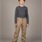 Pantalon Cargo Kaki Ample Multipoches Décontracté Garçon - Coton