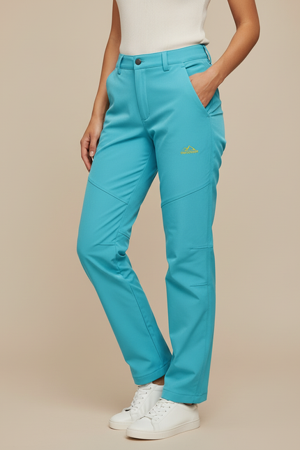 Pantalon Cargo Bleu Turquoise Droit Imperméable Randonnée Femme - Polyester